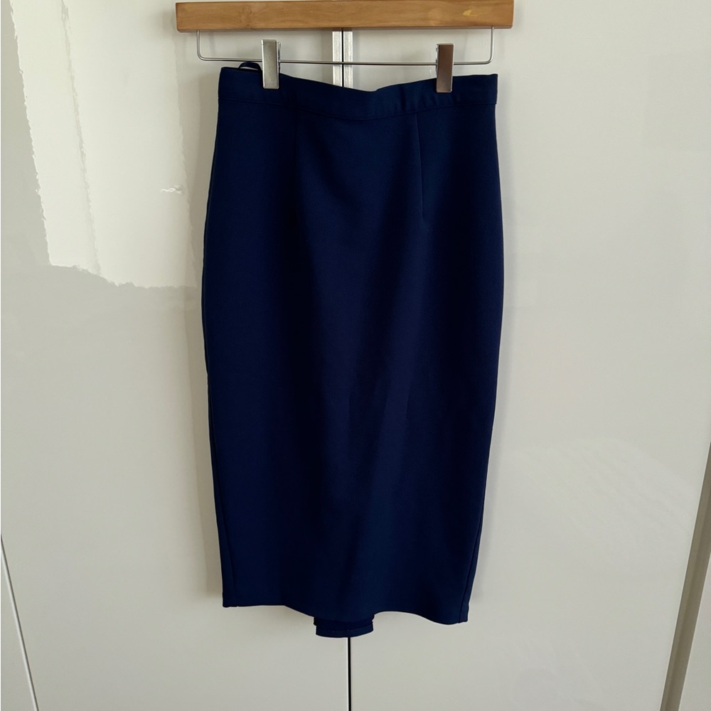 Vintage Hell Bunny Vixen Pencil Skirt XS In Navy